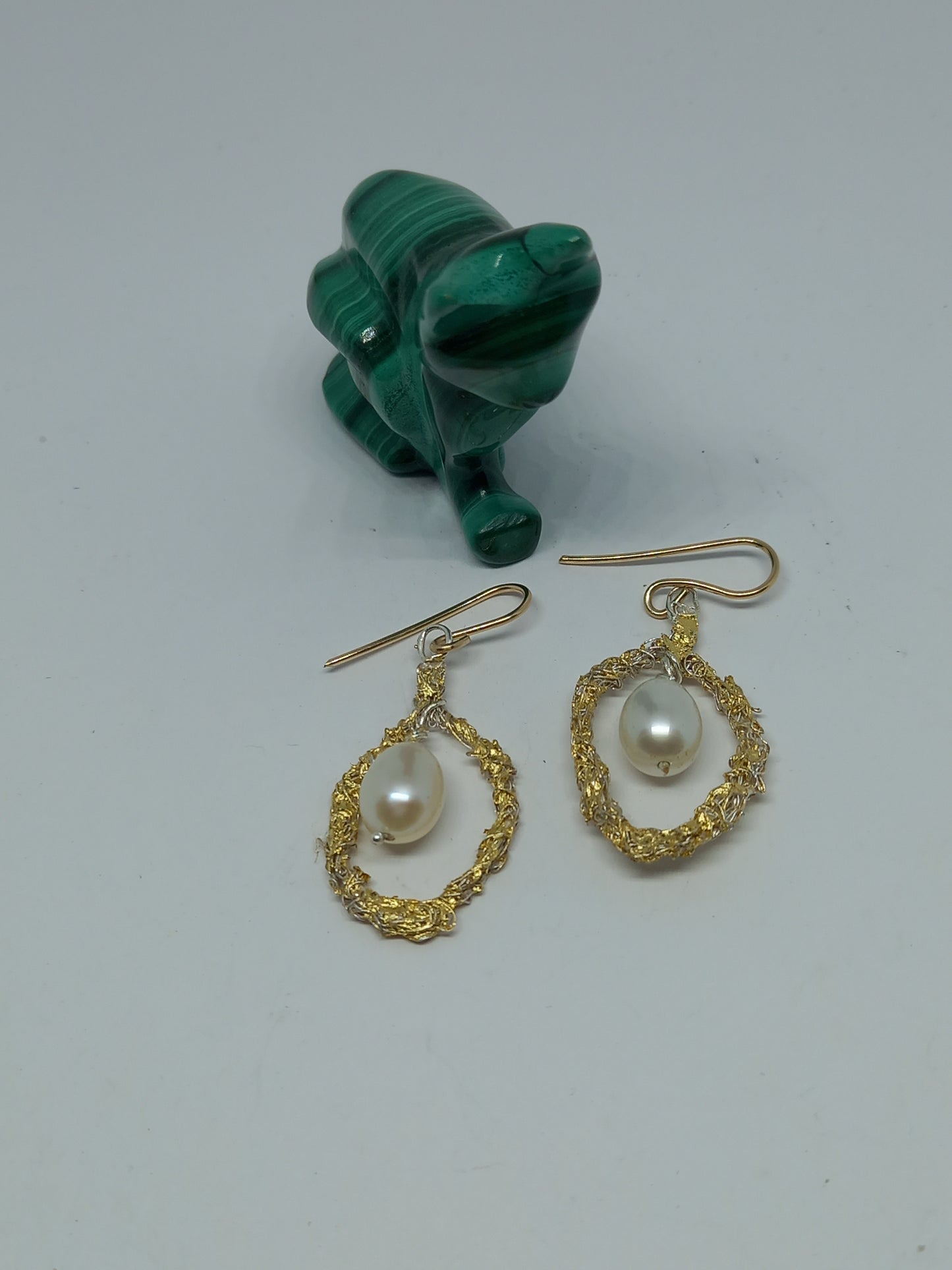 22ct Gold Gilded Earrings. AAAA Keshi Pearls