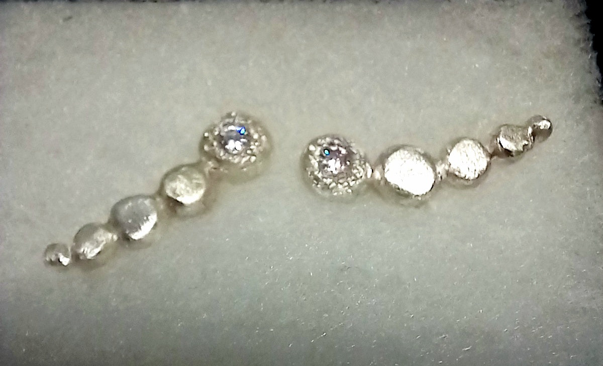 Silver and Zirconia Ear Cuffs