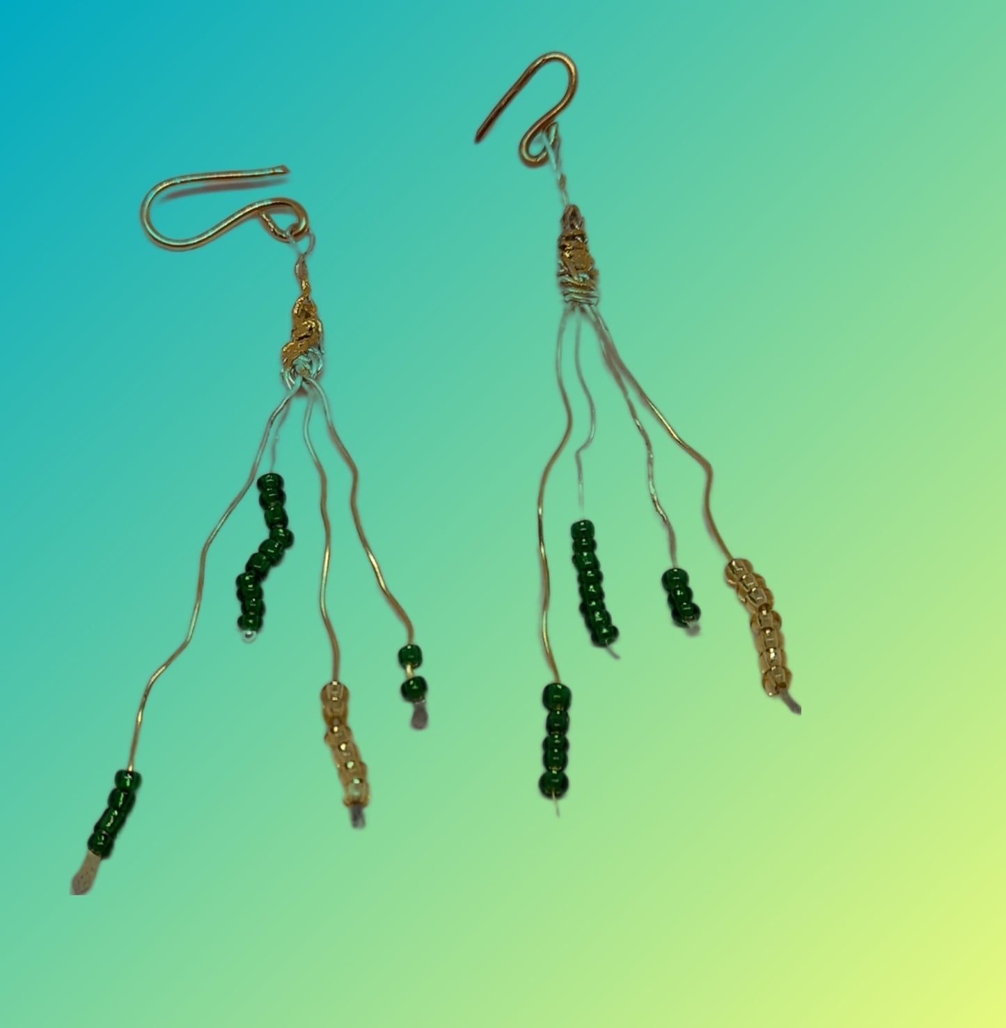 Stunning Gold and Green Drop Earrings