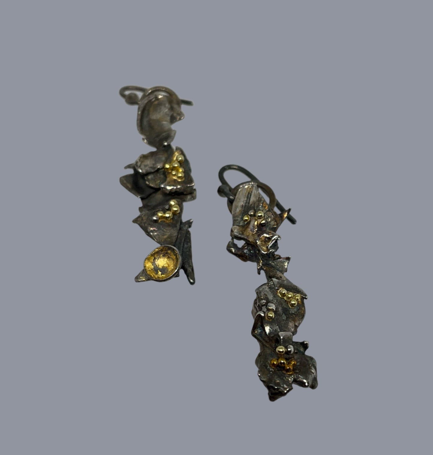 Gold and Silver Drop Earrings