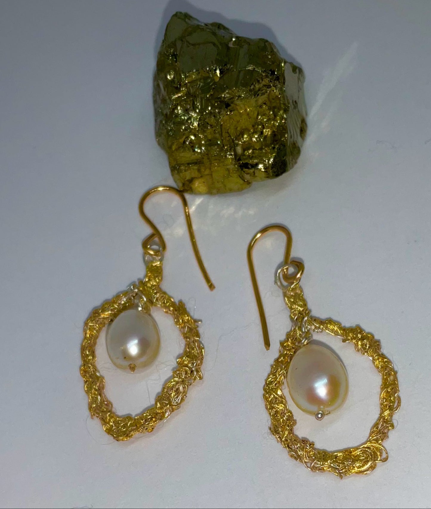 22ct Gold Gilded Earrings. AAAA Keshi Pearls
