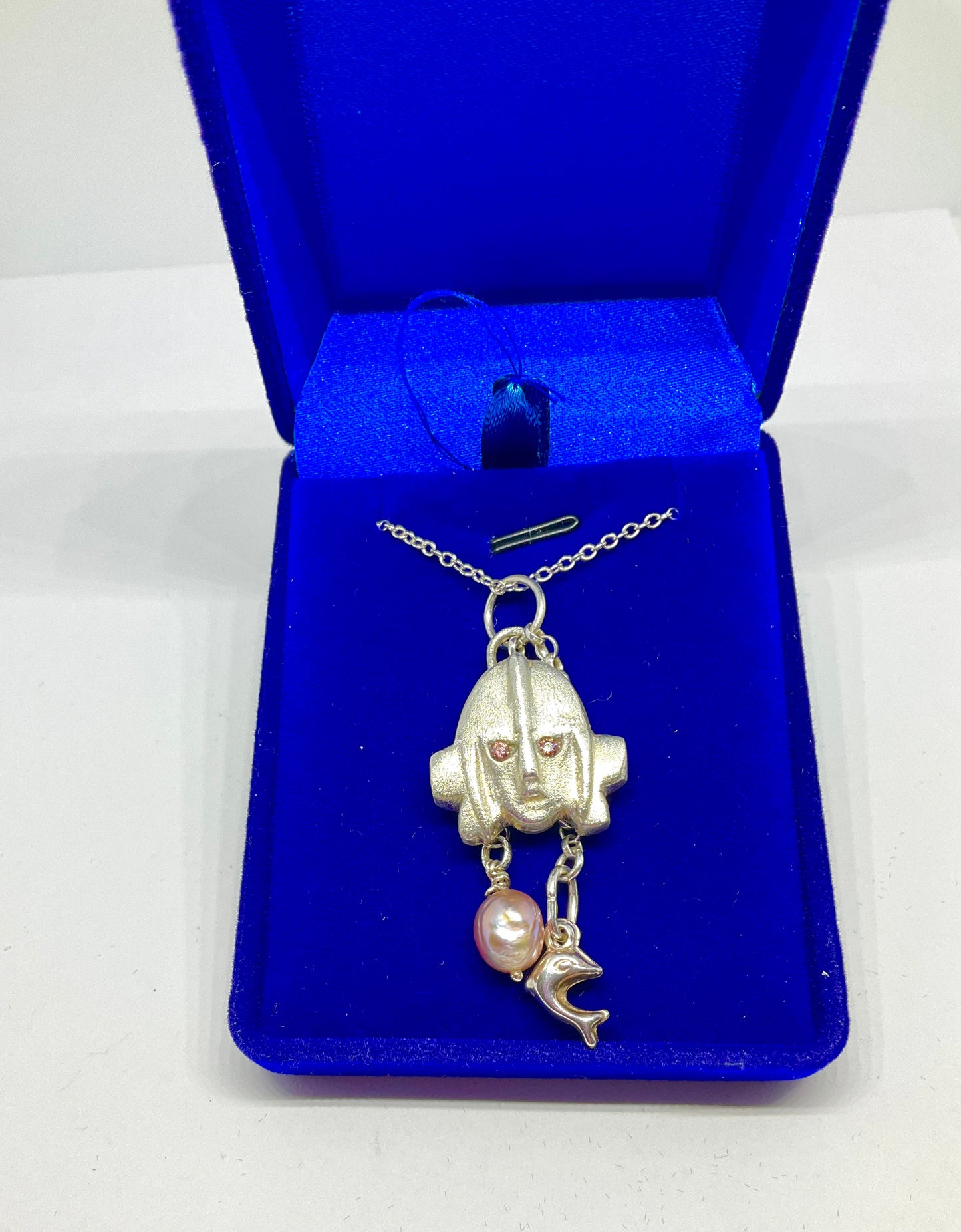Silver Sutton Hoo Mask Replica and Chain