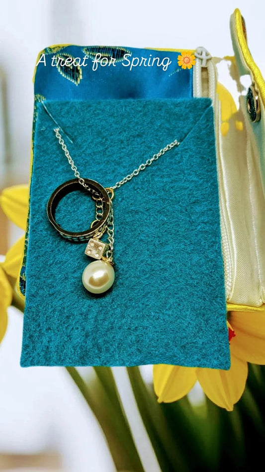 Pendent, Silver , Fine Silver and A A A  Pearls.