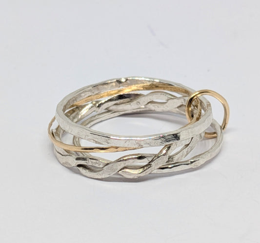 Silver and Gold Stacking Rings