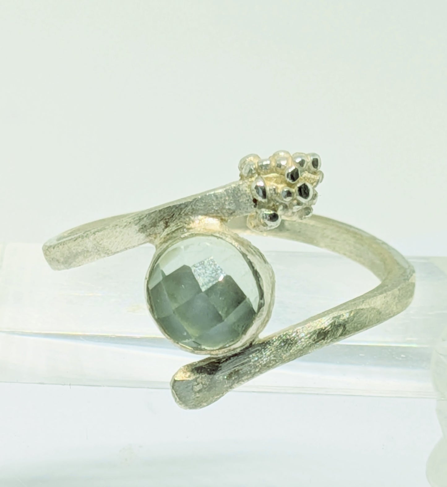 Cross Over Solid Silver and Fine Silver Ring