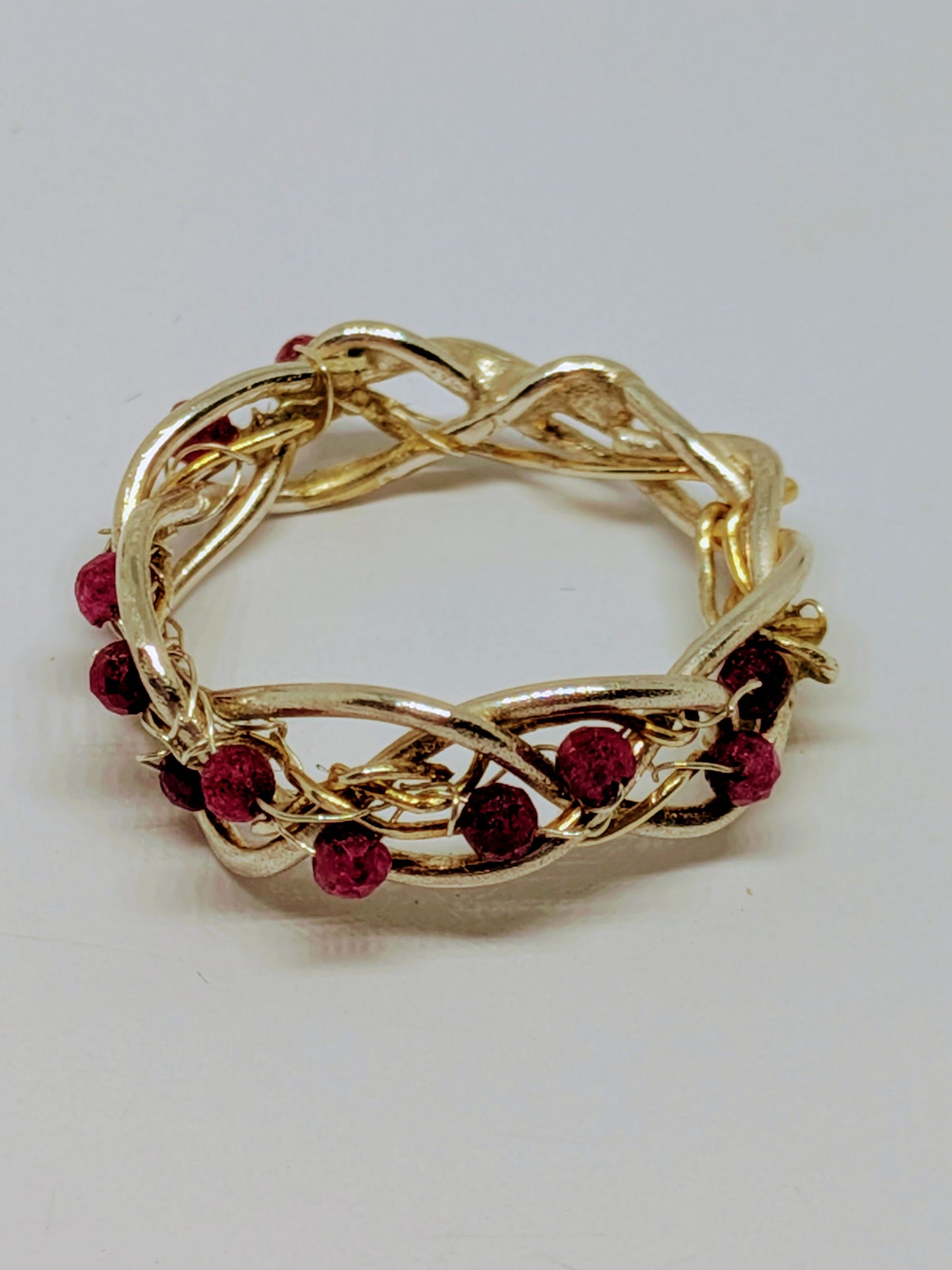 Rubies Set in Fine Silver Wire Ring
