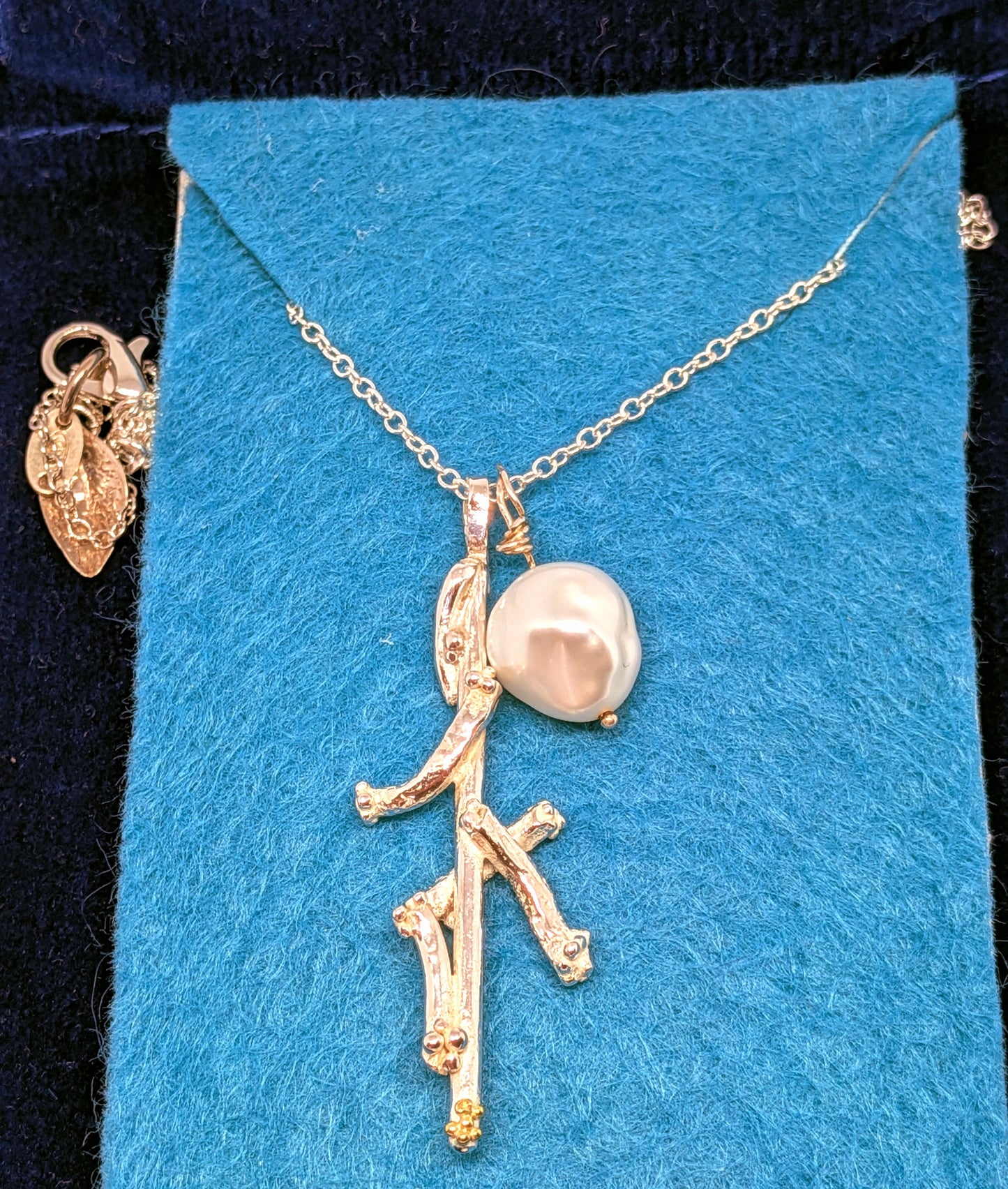 Silver and Keshi Pearl Pendant