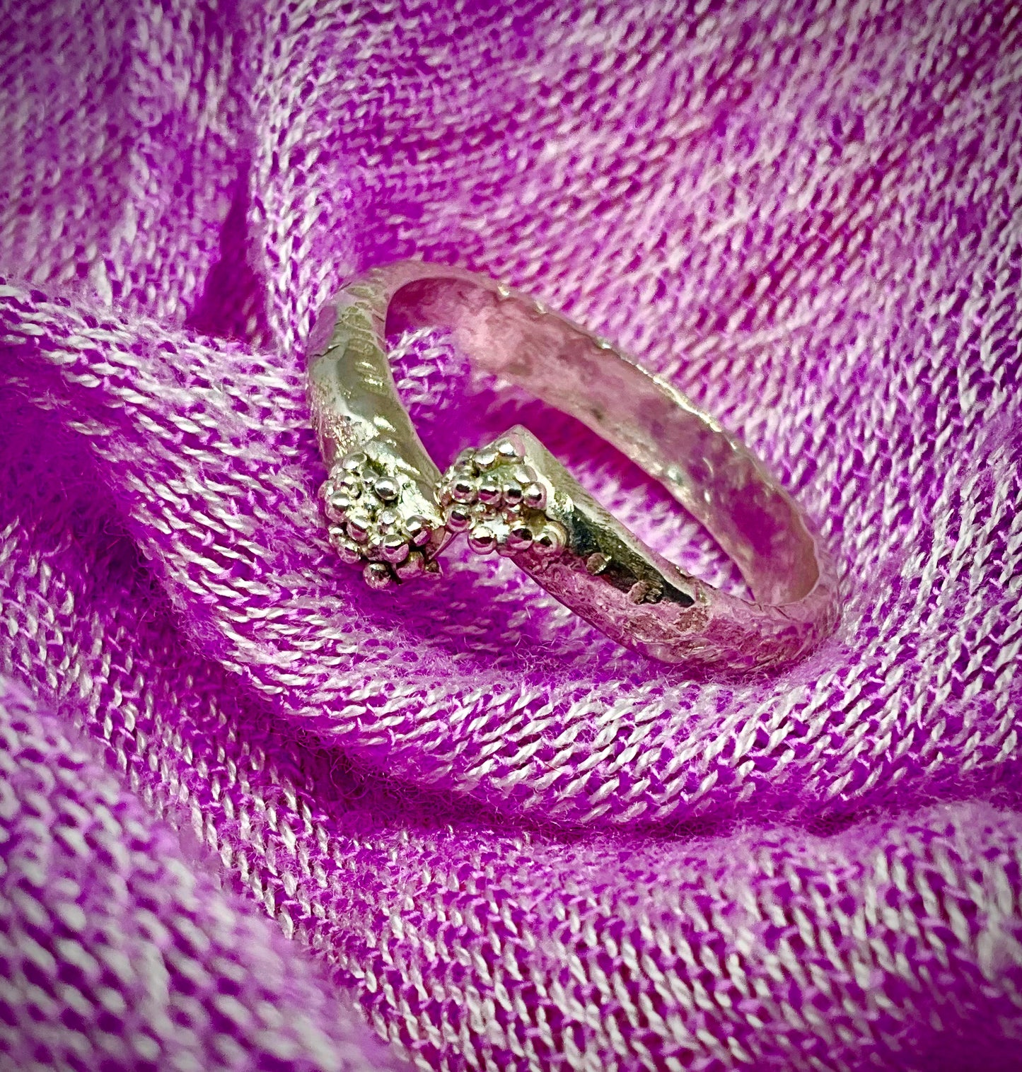 Silver Ring With Fine Silver Granulation