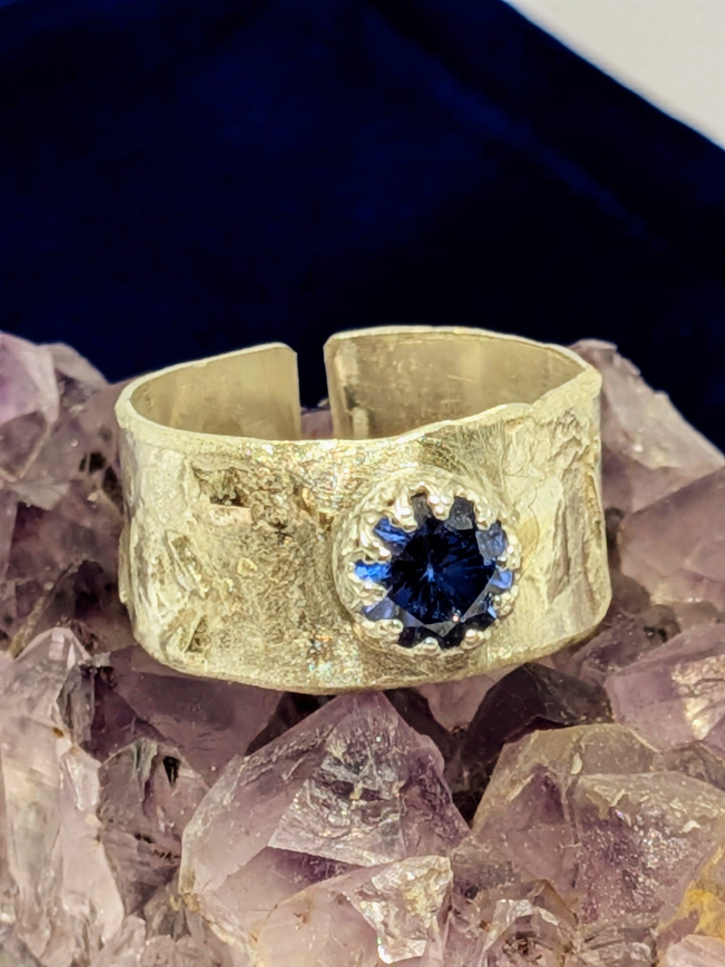 Silver and Fine silver Ring Faceted Tanzanite Setting