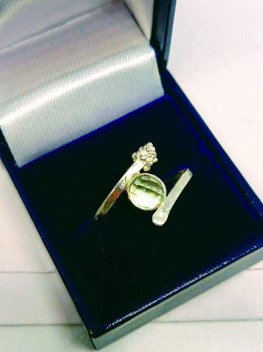 Cross Over Solid Silver and Fine Silver Ring